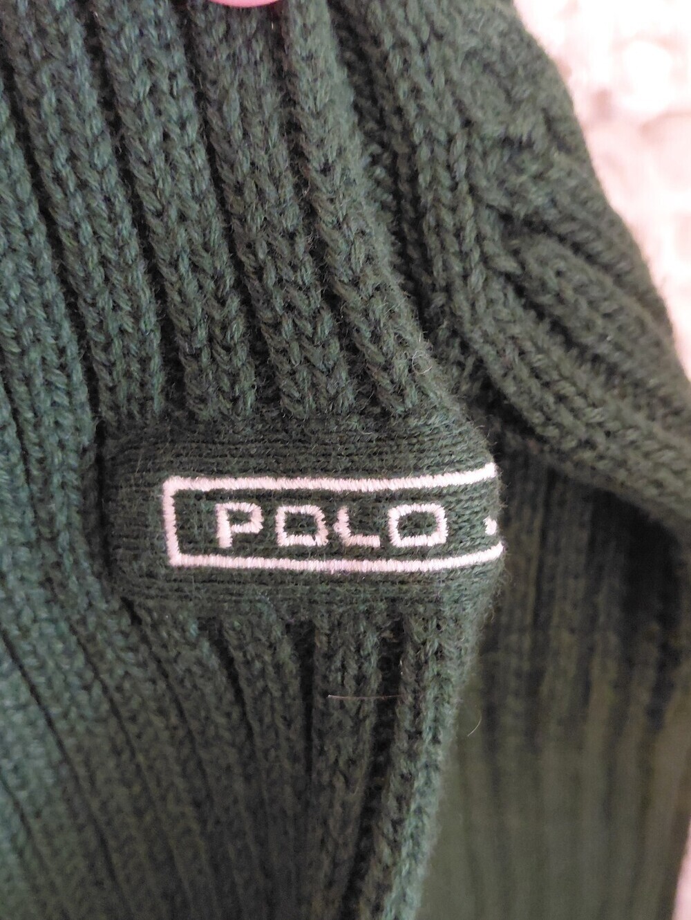 Polo Ralph Lauren Dark Green Ribbed Crewneck Sweater